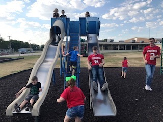 Kids playing on playground